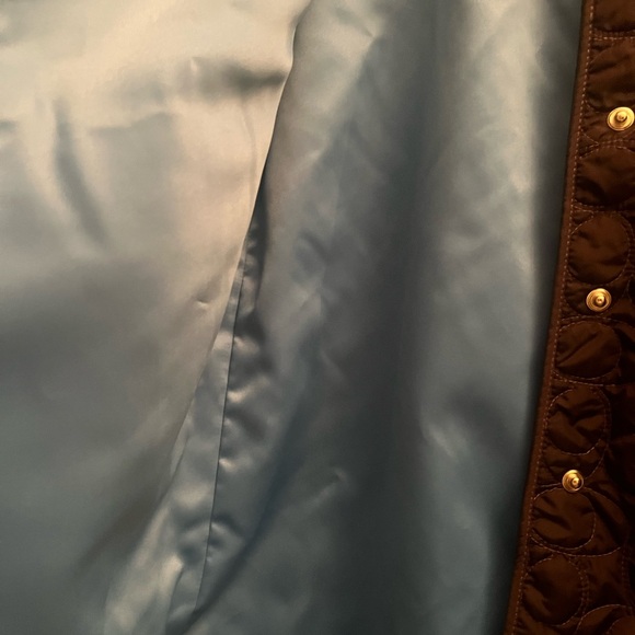 Coach womens Brown Quilted Jacket with light blue silky lining - Picture 6 of 9